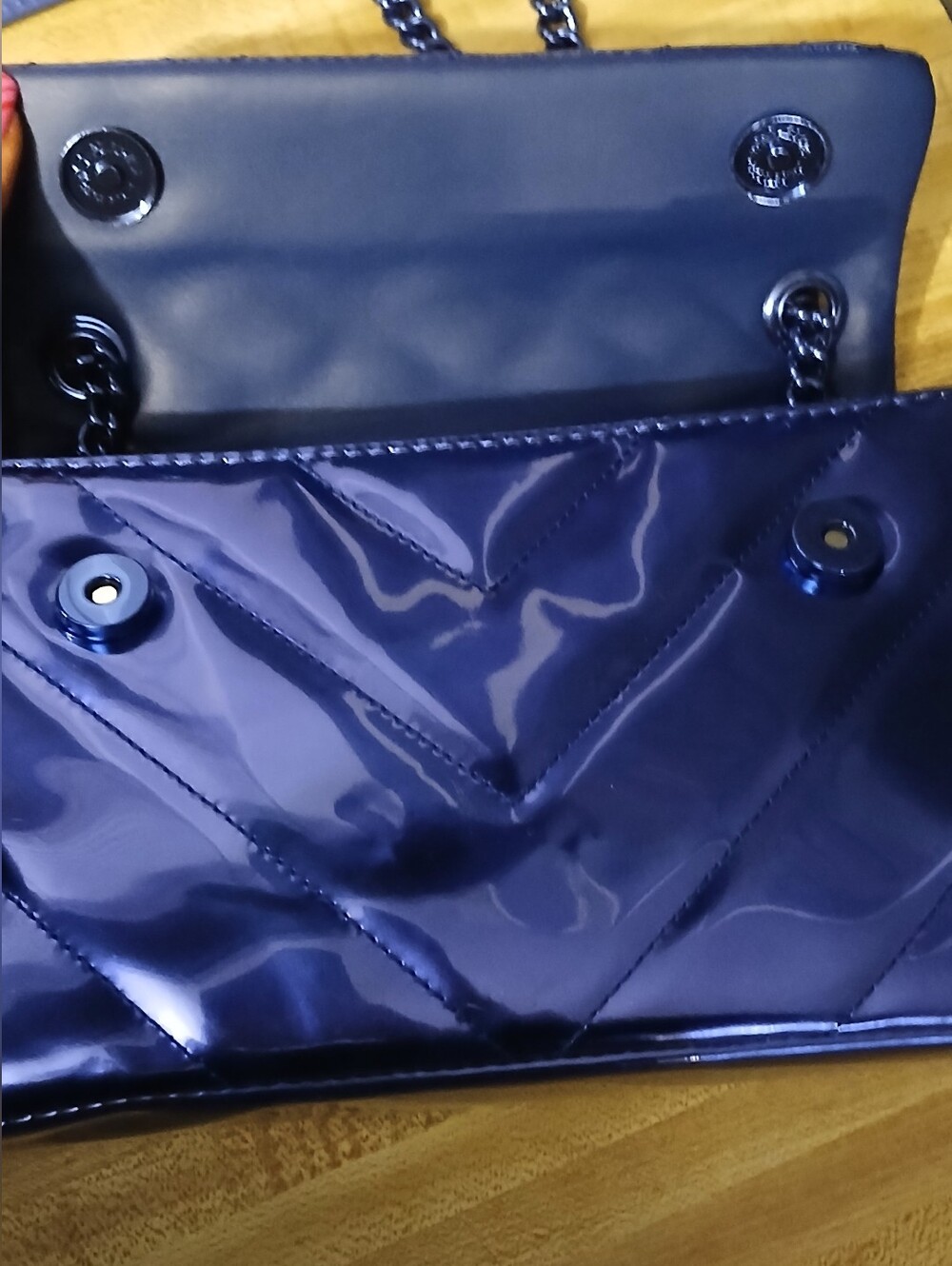 Kurt Geiger NWT Blueish Metallic Kensington & Dustbag - Picture 9 of 10